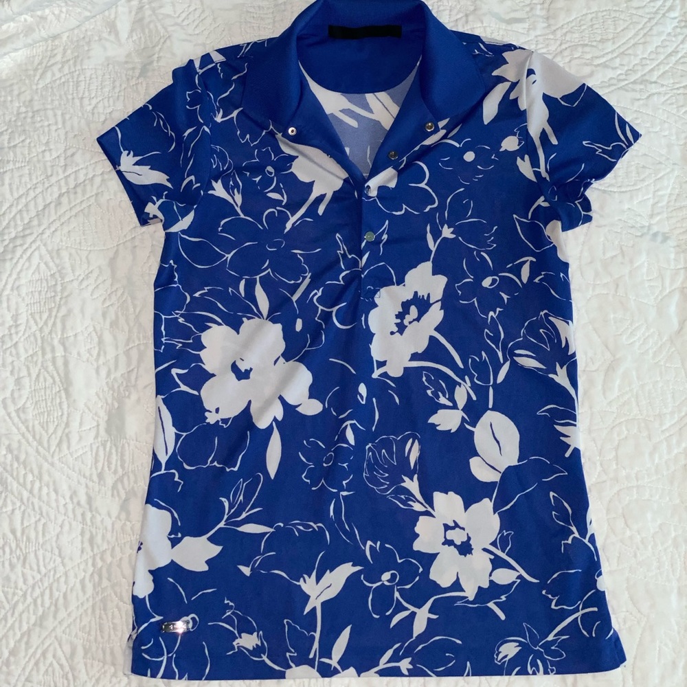 RLX Ladies Blue Floral Polo